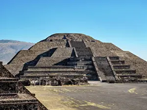 Teotihuacan Prints: Pyramid of the Moon, elevated view, Teotihuacan, Mexico State, Mexico