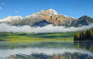 Q2 2023 Prints: Pyramid Mountain reflected in Pyramid Lake and the Canadian Rocky Mountains