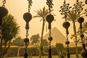 Egypt Prints: Pyramid viewed from the Mena House Hotel, Giza, Cairo, Egypt
