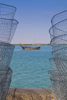 Images Dated 21st March 2016: Qatar, Al-Khor, fishing port with wired fishing baskets