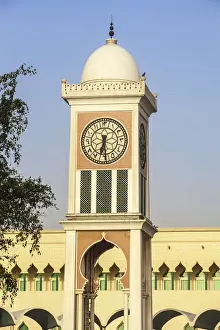Qatari Prints: Qatar, Doha, Clocktower at Emiri Diwan -Presidential Palace
