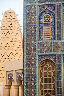 Images Dated 17th June 2013: Qatar, Doha, Katara Cultural Village, Katari mosque and Pigeon Tower