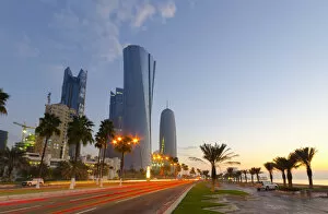 Images Dated 21st March 2011: Qatar, Doha, left to right Palm Tower, Al Bidda Tower and Burj Qatar