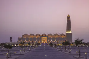 Qatari Prints: Qatar, Doha, Mohammed bin Abdulwahhab Mosque - The State Mosque of Qatar