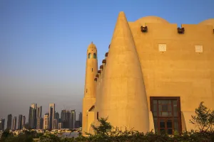 Qatari Prints: Qatar, Doha, Mohammed bin Abdulwahhab Mosque - The State Mosque of Qatar