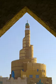Minarets Collection: Qatar, Doha, Qatar Islamic Cultural Centre mosque from Souq Waqif