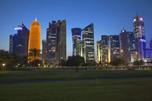 Images Dated 17th June 2013: Qatar, Doha, Sheraton Park and West Bay buildings