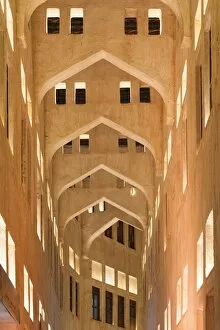 Middle East Gallery: Qatar, Doha, Souq Waqif, redeveloped bazaar area, building detail
