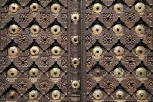 Qatar, Doha, Wooden Door at Souk Waqif