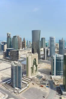 Images Dated 9th June 2011: Qatar, Middle East, Arabian Peninsula, Doha, new skyline of the West Bay central financial