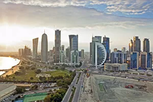 Images Dated 9th June 2011: Qatar, Middle East, Arabian Peninsula, Doha, new skyline of the West Bay central financial