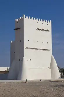 19th Century Prints: Qatar, Umm Salal Mohammed, 19th century Barzan Tower and fort