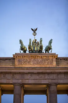 Quadriga statue on top of the Brandenburg Gate, Berlin, Germany