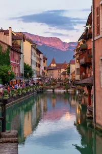 Annecy Prints: Quai de l'Eveche along Thiou Canal, Annecy, Haute-Savoie, France