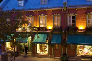 Vieux Quebec Prints: Quebec City, Canada. The famous J. A. Moisan grocery store in Quebec City Canada