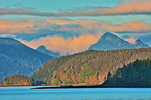 Queen Charlotte Mountains (Insular Mountains). Pacific Ocean. Graham Island. SKidegate, Haida Gwaii (formerly the Queen Charlotte Islands), British Columbia, Canada