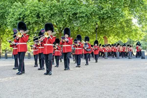 Images Dated 16th August 2022: The Queens guards during Beating the Retreat. This is a military ceremony dating back to