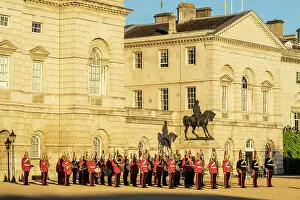 Images Dated 16th August 2022: The Queens guards during Beating the Retreat. This is a military ceremony dating back to