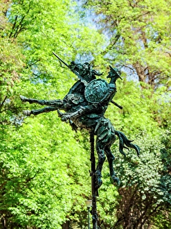 Figure Prints: Quijote en las Nubes, Quixote in the clouds sculpture
