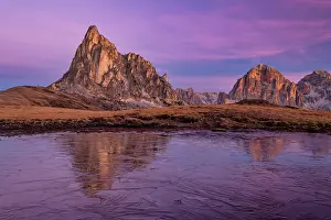 Ra Gusela Prints: Ra Gusela Reflections at Dawn, Passo Giau, Cortina, Belluno Province, Dolomites, Italy