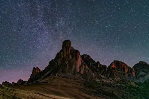 Ra Gusela Prints: Ra Gusela Under the Stars, Passo Giau, Cortina, Belluno Province, Dolomites, Italy