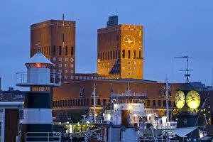 Radhuset (Town Hall) & harbour, Oslo, Norway