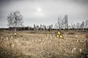 Images Dated 14th February 2020: Radiation warning signs, Red Forest, Chernobyl Exclusion Zone, Ukraine