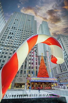 Christmas Decorations Prints: Radio City with christmas decoration Manhattan, New York City, USA