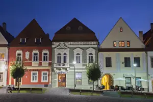 Radnicne Square at dusk, Bardejov (UNESCO World Heritage Site), Presov Region, Slovakia