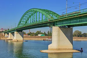 Technology Prints: Railroad bridge over river Sava, Belgrade, Serbia