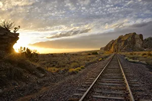 Railroad Tracks, Cerrillos, New Mexico, USA