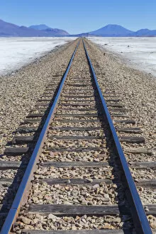 Railway to Chile, Uyuni salt flat, Salar de Uyuni, Potosi department, Bolivia
