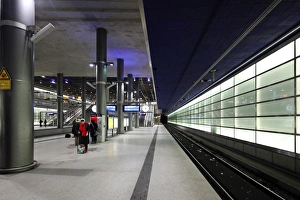 Steel Prints: Railwaystation at Potsdamer Platz in Berlin. Germany
