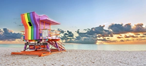 Miami Prints: Rainbow colored Pride Lifeguard House