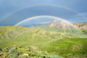 Rainbow Prints: Rainbow over dramatic landscape, near Lanjazat, Ararat Province, Armenia