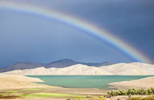 Images Dated 8th April 2015: Rainbow above the lake Barrage Sidi Chahed, along the road from Chefchaouen to Fes