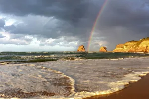 Basque Prints: A rainbow above Les deux Jumeaux