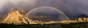 Pakistan Prints: Rainbow, Passu, Khunjrab river, Northern Pakistan