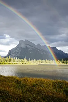 Rundle Prints: Rainbow at Vermillion Lakes, Banff National Park, Canadian Rockies, Canada