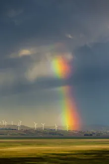 Energy Prints: Rainbow over wind farm near Canberra, Australian Capital Territory, Australia