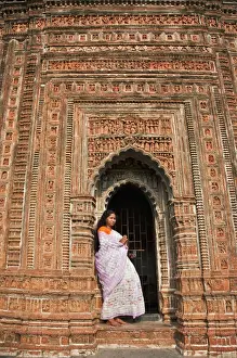 West Bengal Prints: Raised on a high podium, the Pratapeswar Temple at Kalna is a 19th century temple with rich terracotta