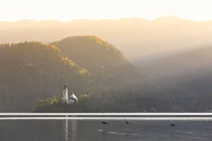 Raking light on the Pilgrimage Church of the Assumption of Mary, Lake Bled