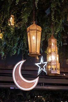 Crescent Moon Prints: Ramadan decorations, Boulevard City, Riyadh, Saudi Arabia