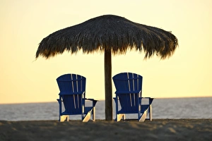 Beach Chairs Prints: Rancho Pescadero, Todos Santos, Baja California, Mexico