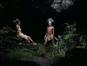 Head Dress Prints: Rapanui man and woman