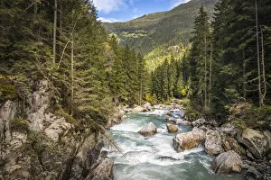 Oetz Prints: Rapids of the stream Ache in the Oetz valley, Oetz, Tyrol, Austria