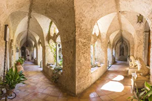 Ravello Prints: Ravello, Amalfi coast, Salerno, Campania, Italy. The cloister of villa Cimbrone