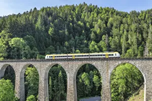 Images Dated 24th August 2021: Ravenna Bridge, Viaduct of Hollentalbahn train, Breitnau, Hollental Valley, Black Forest