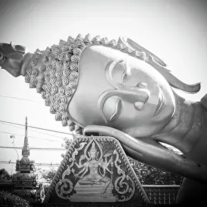 Reclining Buddha Prints: Reclining buddha, Pha That Luang, Vientiane (capital city), Laos