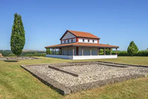 Reconstructed gallo-roman Temple on Martberg, Pommern, Mosel Valley, Rhineland-Palatinate